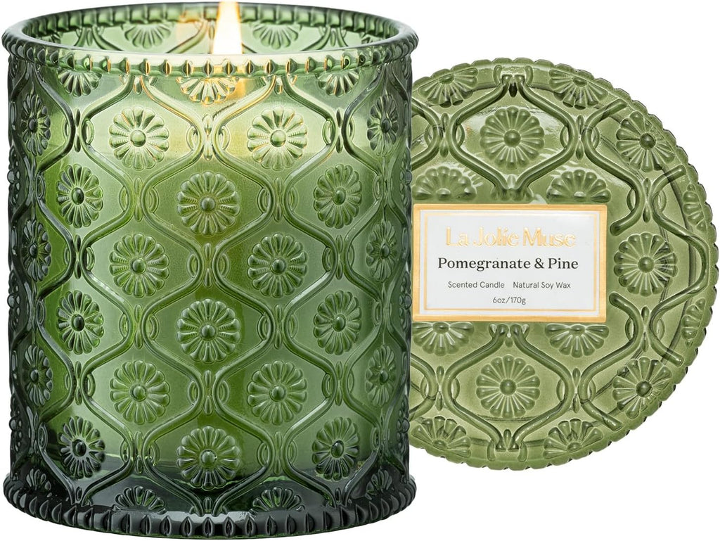 Pomegranate and Pine Holiday Candle, 6 oz product photo