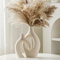 Cream White Hollow Ceramic Vase, Set of 2 product photo