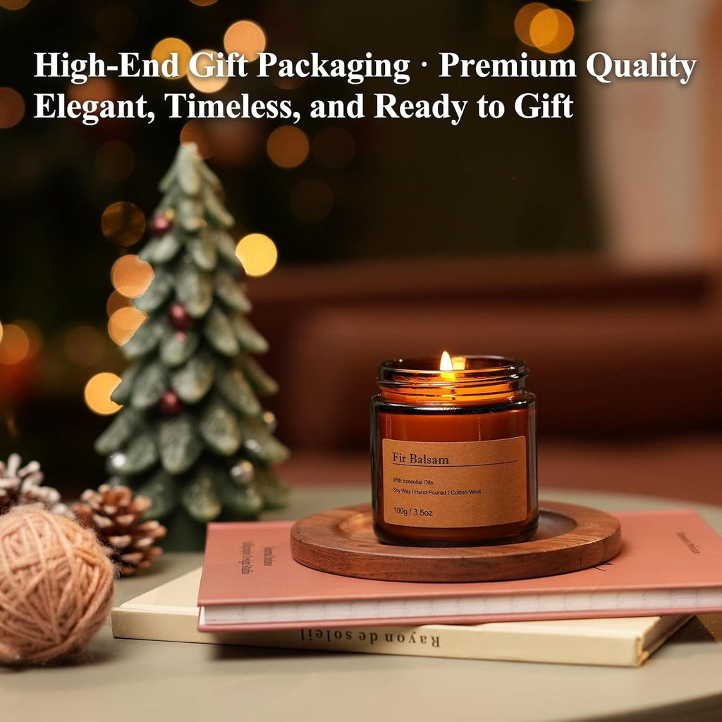 Fall Candles Gift Set – 8 Pack Vintage Amber Glass Jar Candles,Scents for Home, Gift for Women,Aromatherapy Soy Wax Candles,Cozy Home Décor,Premium Box