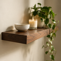 Walnut Floating Wall Shelves 16 Inch, Set of 3