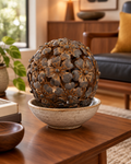 Antique Brown Metal Decorative Sphere, 4 Inch