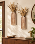 Arched Wood Wall Vases, Set of 2