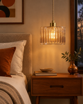 Plug In Glass Flower Pendant Light, Dimmable
