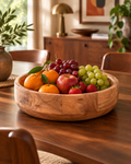 Round Acacia Wood Serving Bowl 10 Inch