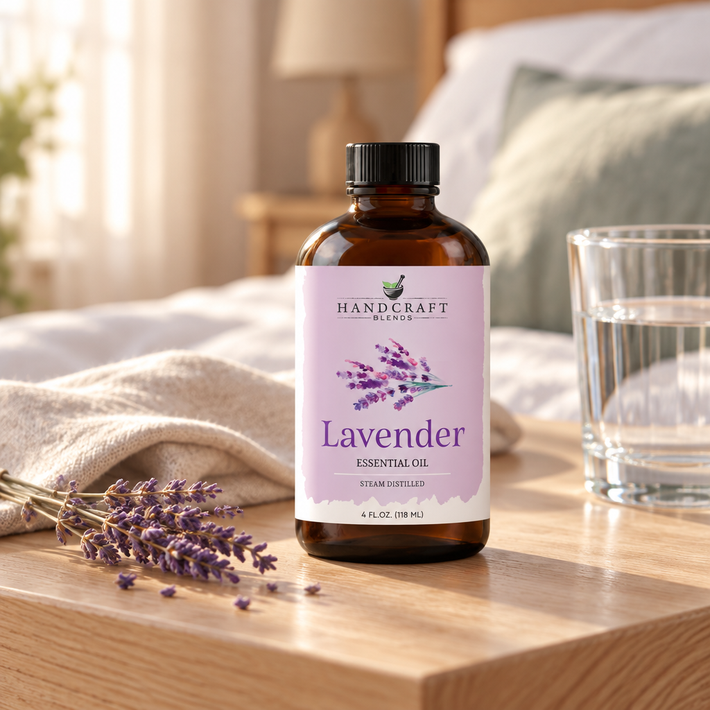 Lavender Essential Oil, 4 fl oz styled in a room