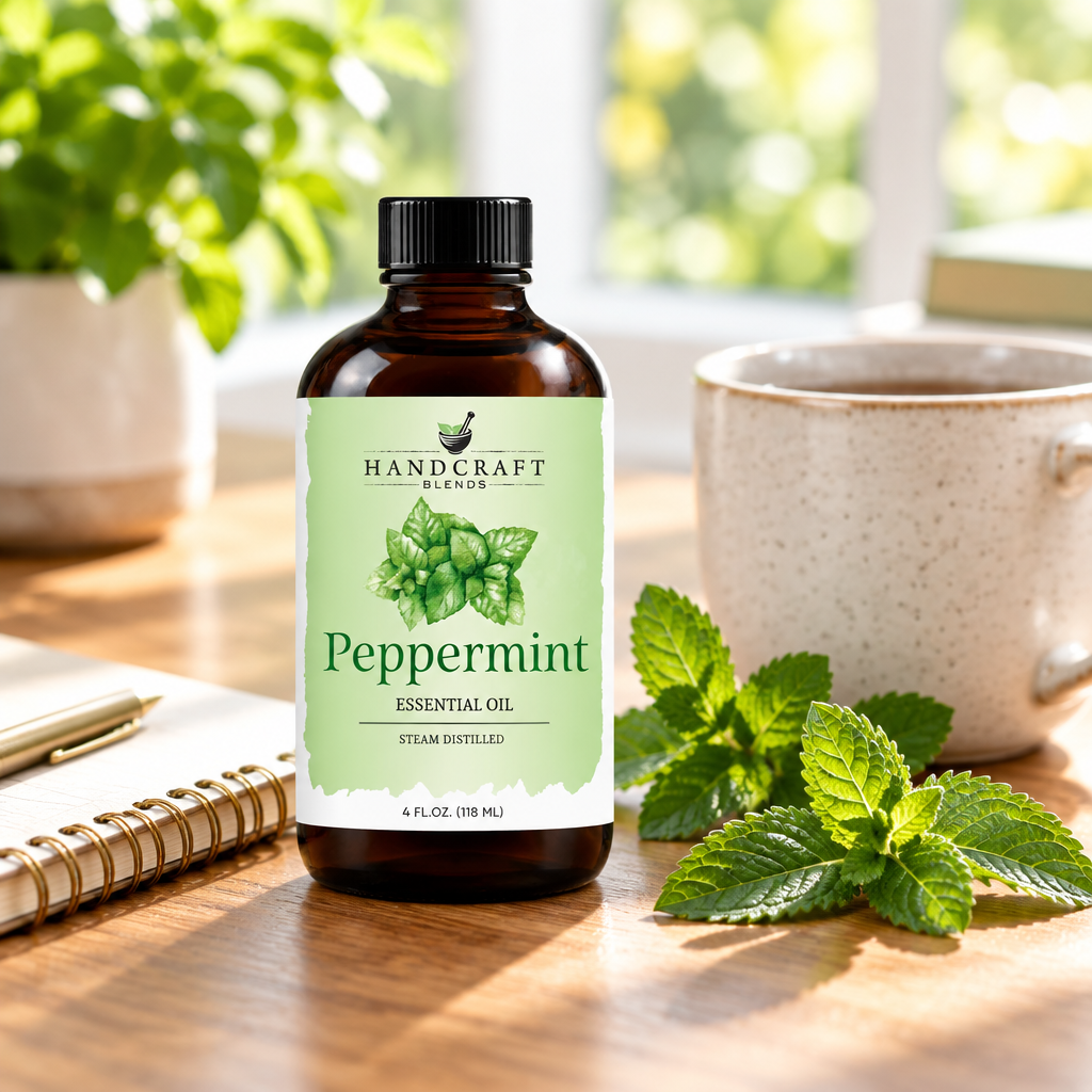 Peppermint Essential Oil, 4 fl oz styled in a room