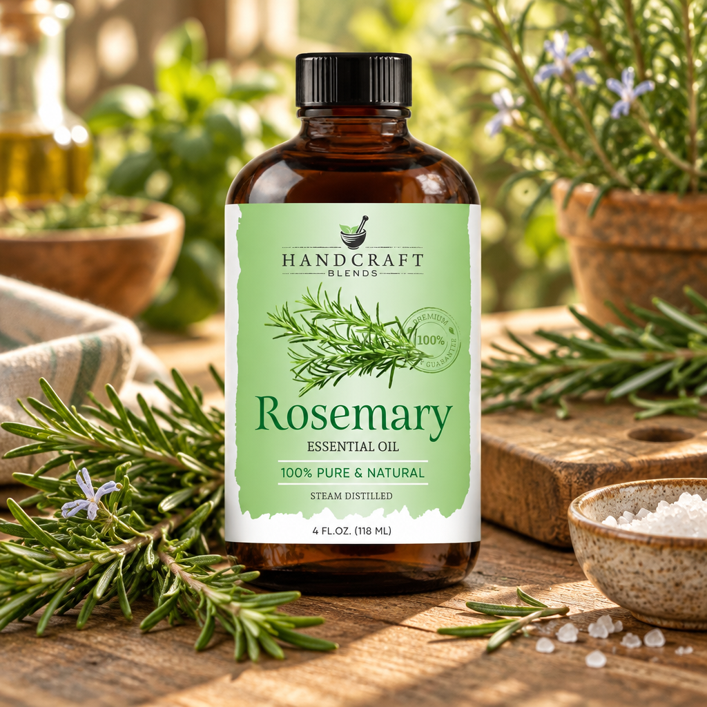 Rosemary Essential Oil, 4 fl oz styled in a room