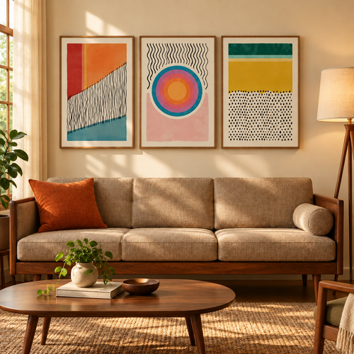 Abstract Framed Canvas Wall Art lifestyle photo 2