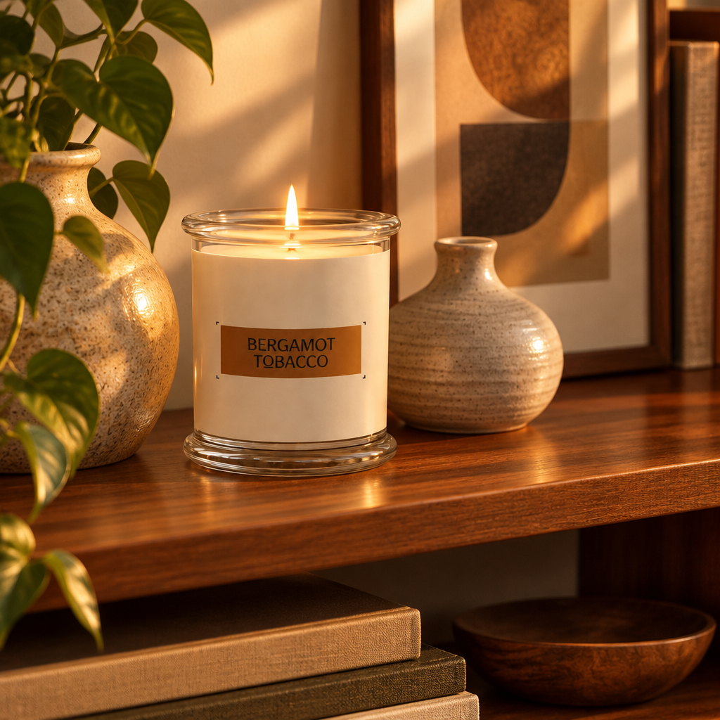 Bergamot Tobacco Luxury Scented Candle lifestyle photo 4