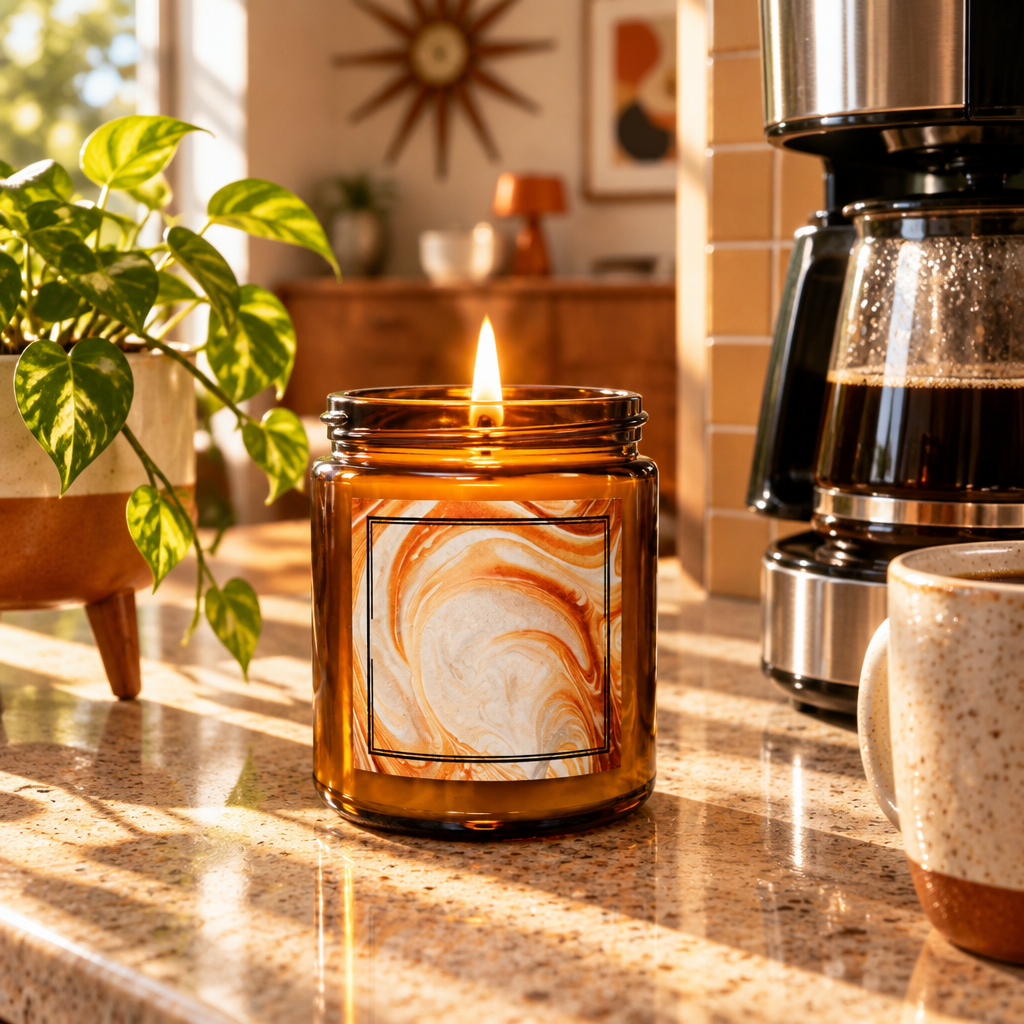 Caramel Coffee Bean Soy Wax Candle lifestyle photo 3