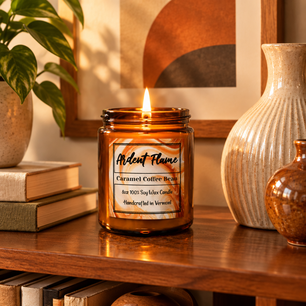 Caramel Coffee Bean Soy Wax Candle lifestyle photo 4