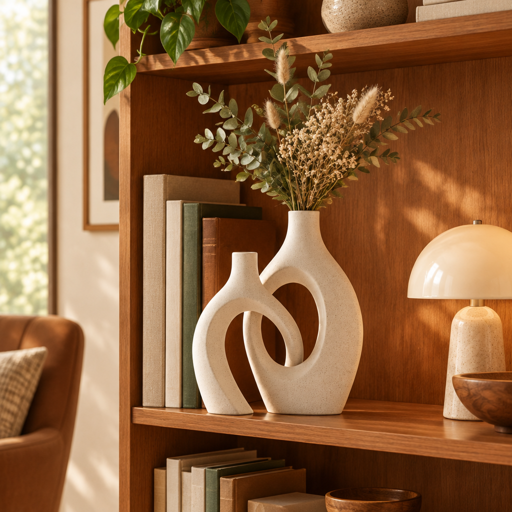 Cream White Hollow Ceramic Vase lifestyle photo 4