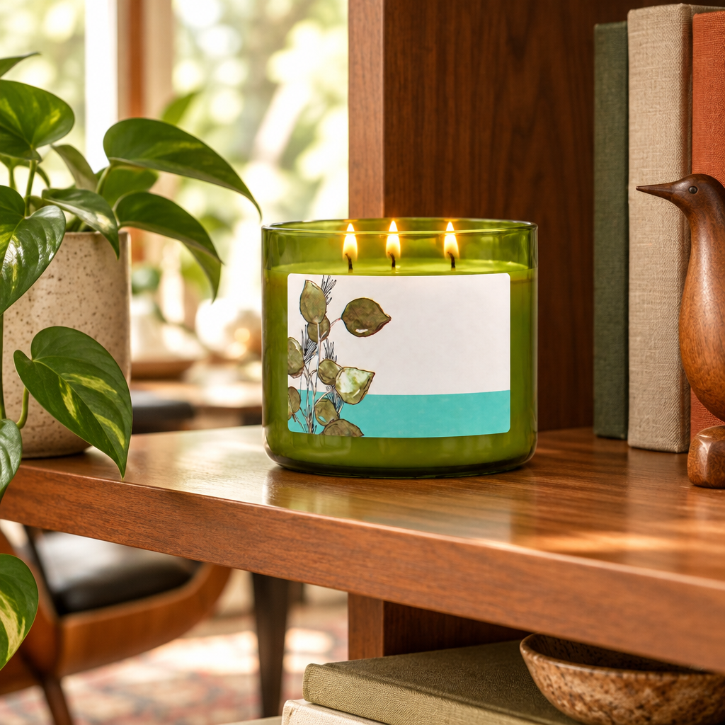 Eucalyptus Spearmint Three Wick Soy Candle lifestyle photo 4
