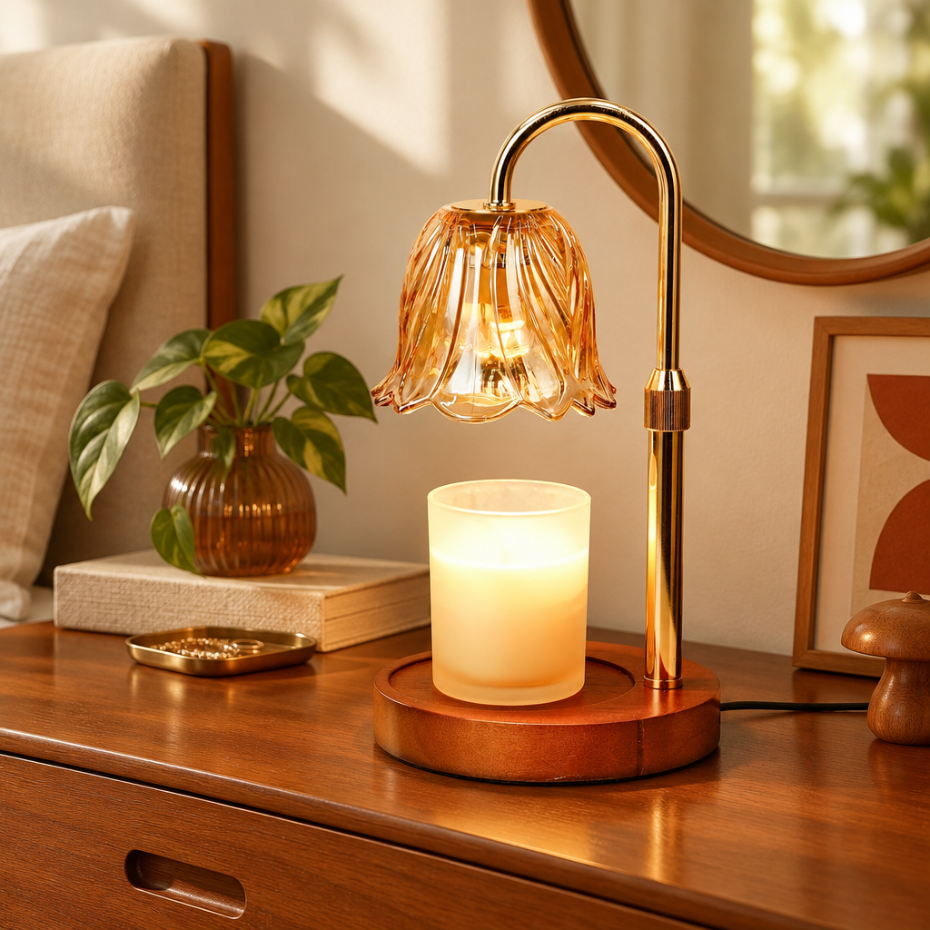Gold Candle Warmer Lamp with Timer and Dimmer lifestyle photo 3