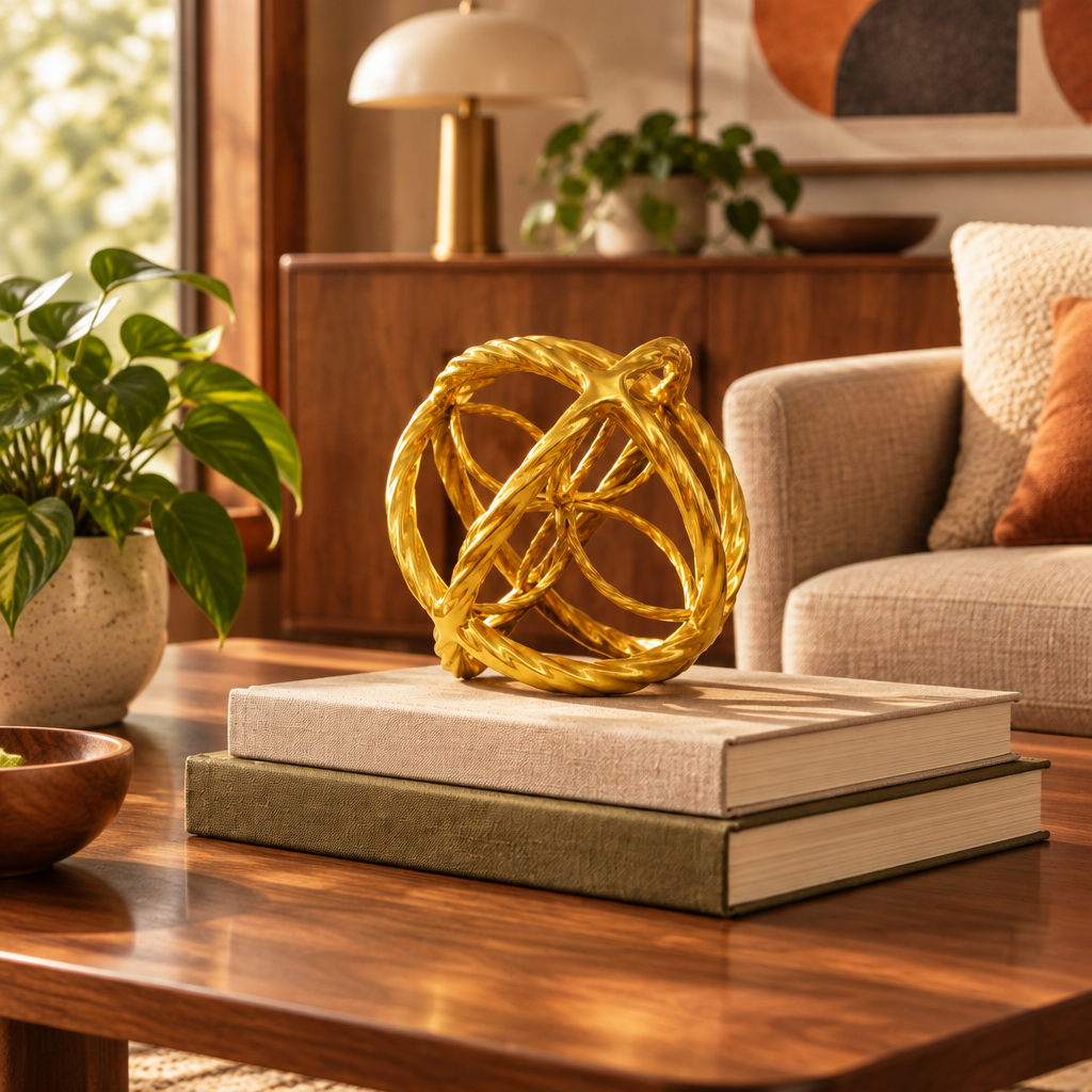 Gold Decorative Sphere Hand Painted lifestyle photo 2