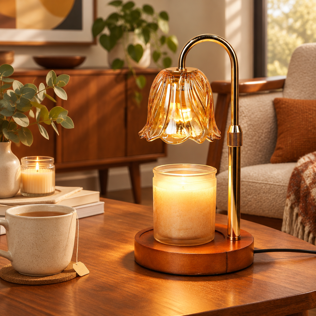 Gold Candle Warmer Lamp with Timer and Dimmer lifestyle photo 4