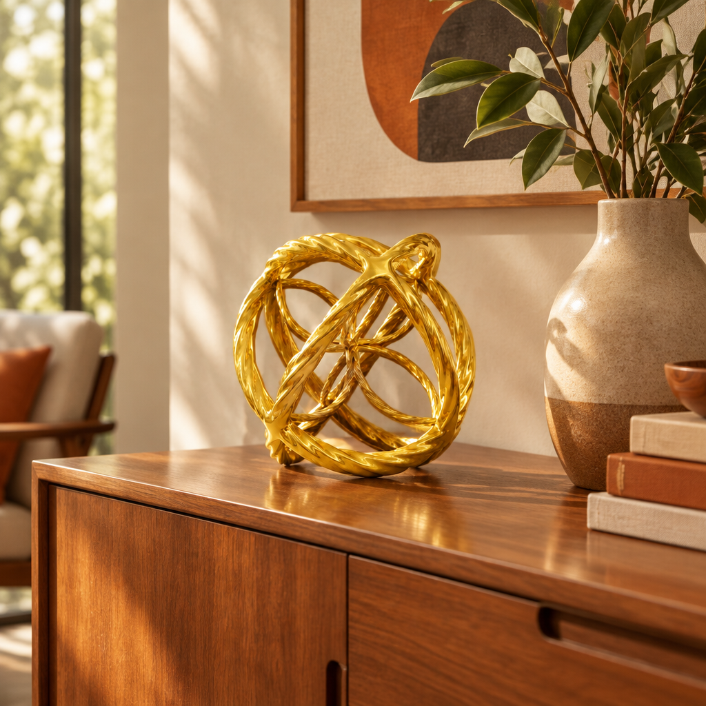 Gold Decorative Sphere Hand Painted lifestyle photo 4