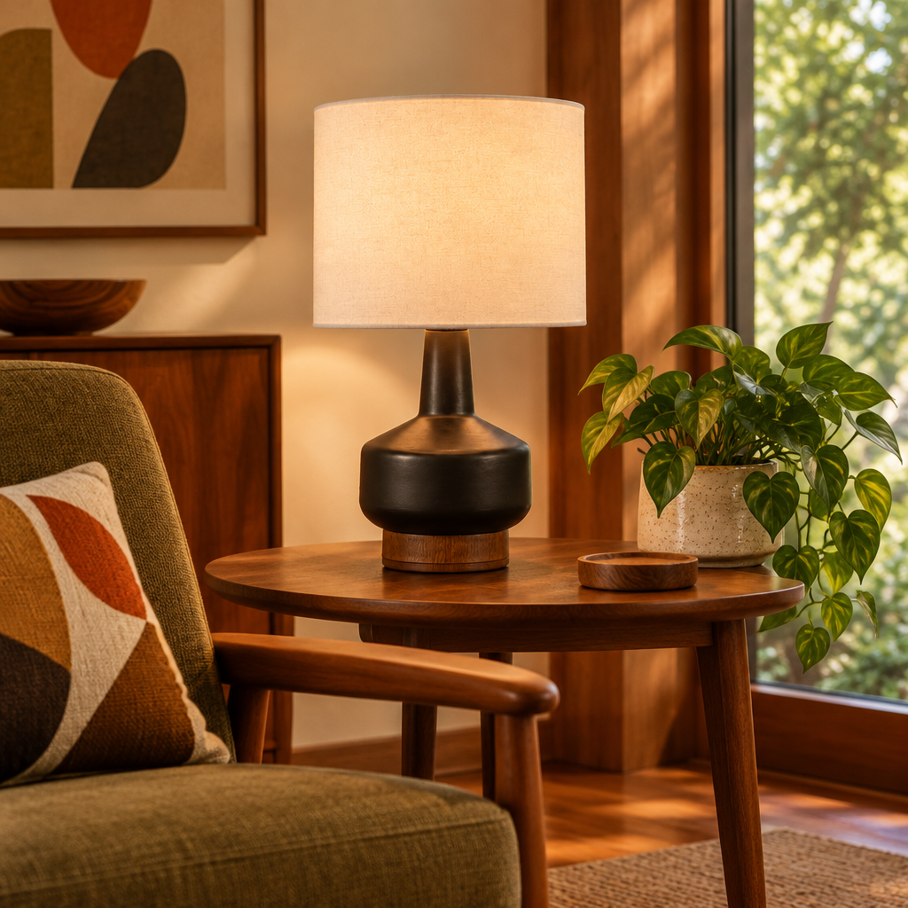 Mid Century Ceramic Table Lamp lifestyle photo 3