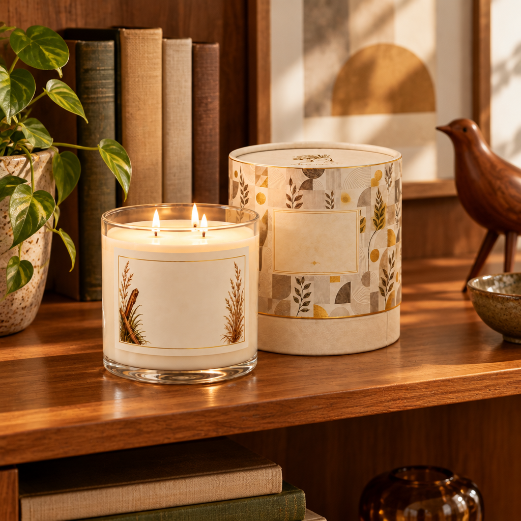 Santal and Vetiver Three Wick Scented Candle lifestyle photo 4