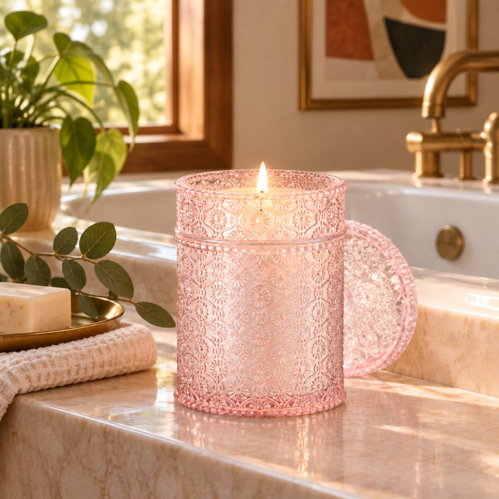 Santal Rose Luxury Scented Candle lifestyle photo 3