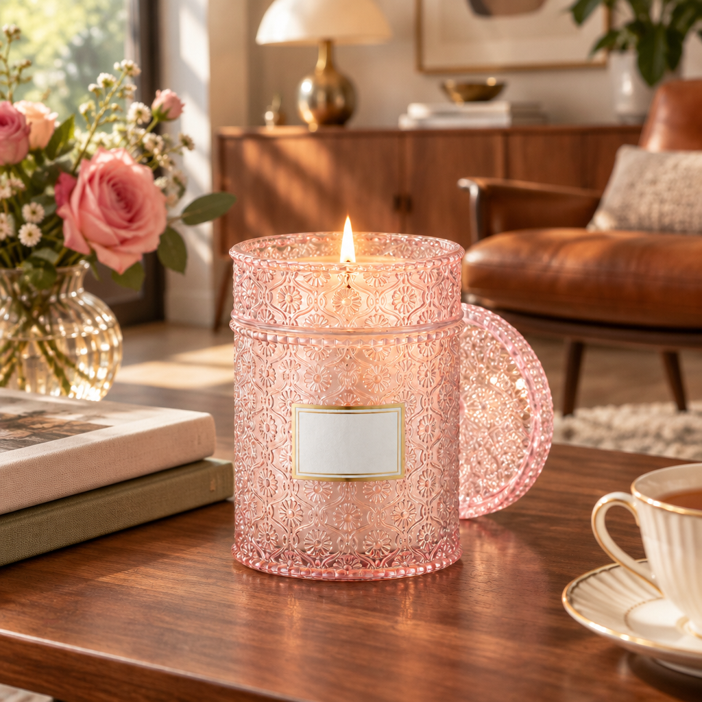 Santal Rose Luxury Scented Candle lifestyle photo 2