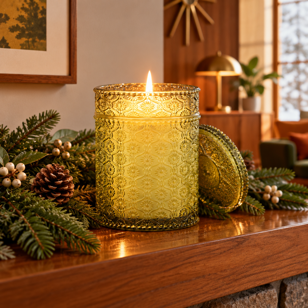 Starlit Golden Fir Luxury Scented Candle lifestyle photo 3