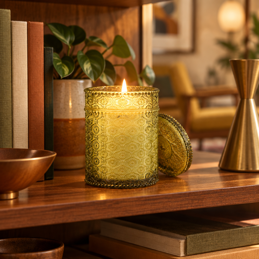 Starlit Golden Fir Luxury Scented Candle lifestyle photo 4
