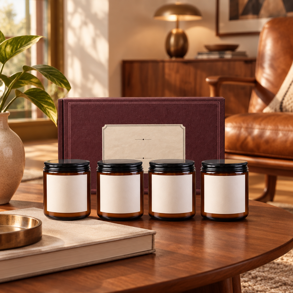 Whiskey Scented Soy Candle Set lifestyle photo 2