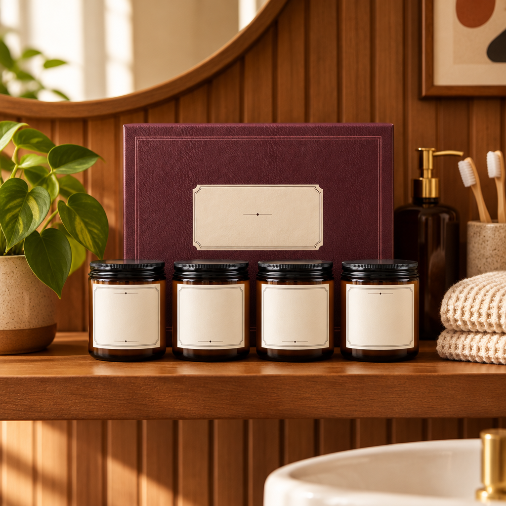 Whiskey Scented Soy Candle Set lifestyle photo 4