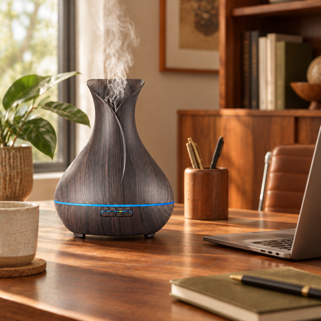 Wood Grain Ultrasonic Aroma Diffuser lifestyle photo 4